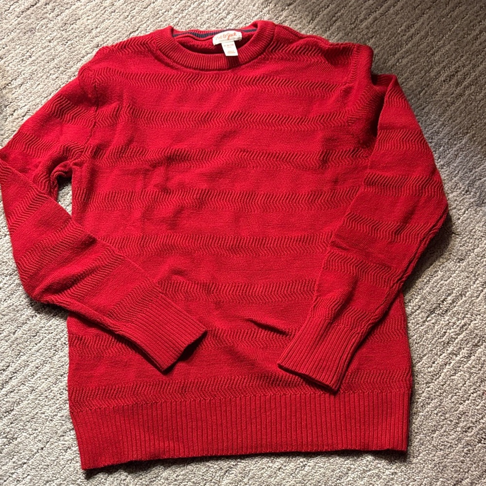 Cat & Jack Red Textured Crewneck Sweater